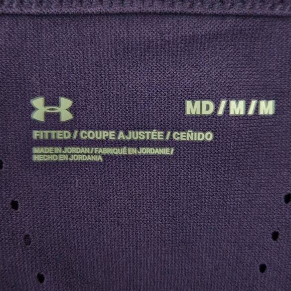 Under Armour Purple Activewear Top Size Medium UA Purple Fitted Athletic Tee - Picture 7 of 9